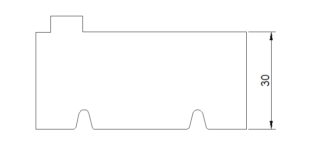 Dämmflex 100, Basisprofil für AWS 75
2350 x 65 x 30 mm mit flachem Isoliersteg