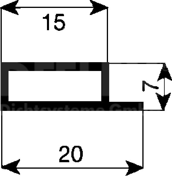 hollow chamber profile with nose 207 20 x 7 mm sa