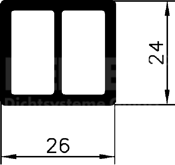 facade installation profile 2624 26 x 24 mm