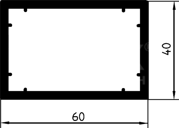 Fassadenanschlussprofil 6040 60 x 40 mm