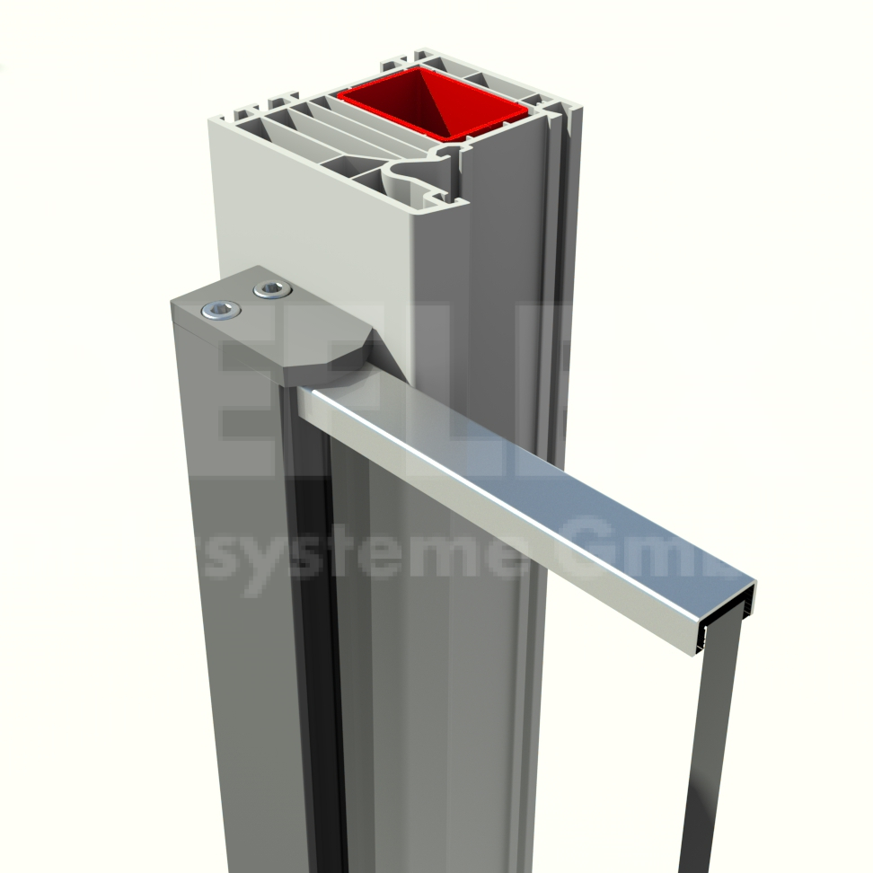 glass balustrade U2 Plus - without glass, U-profile