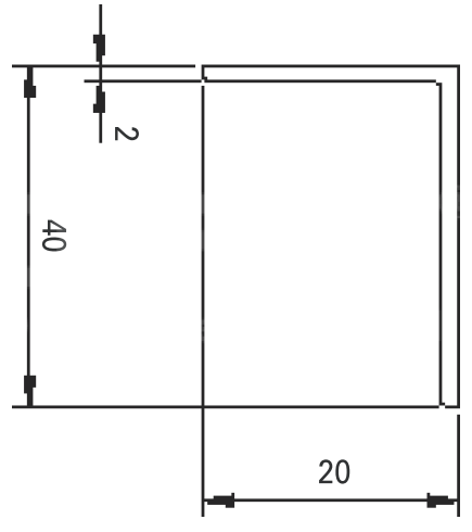 Angle  3005-7016  40 x 20 x 2 mm anthrazite
grey matt