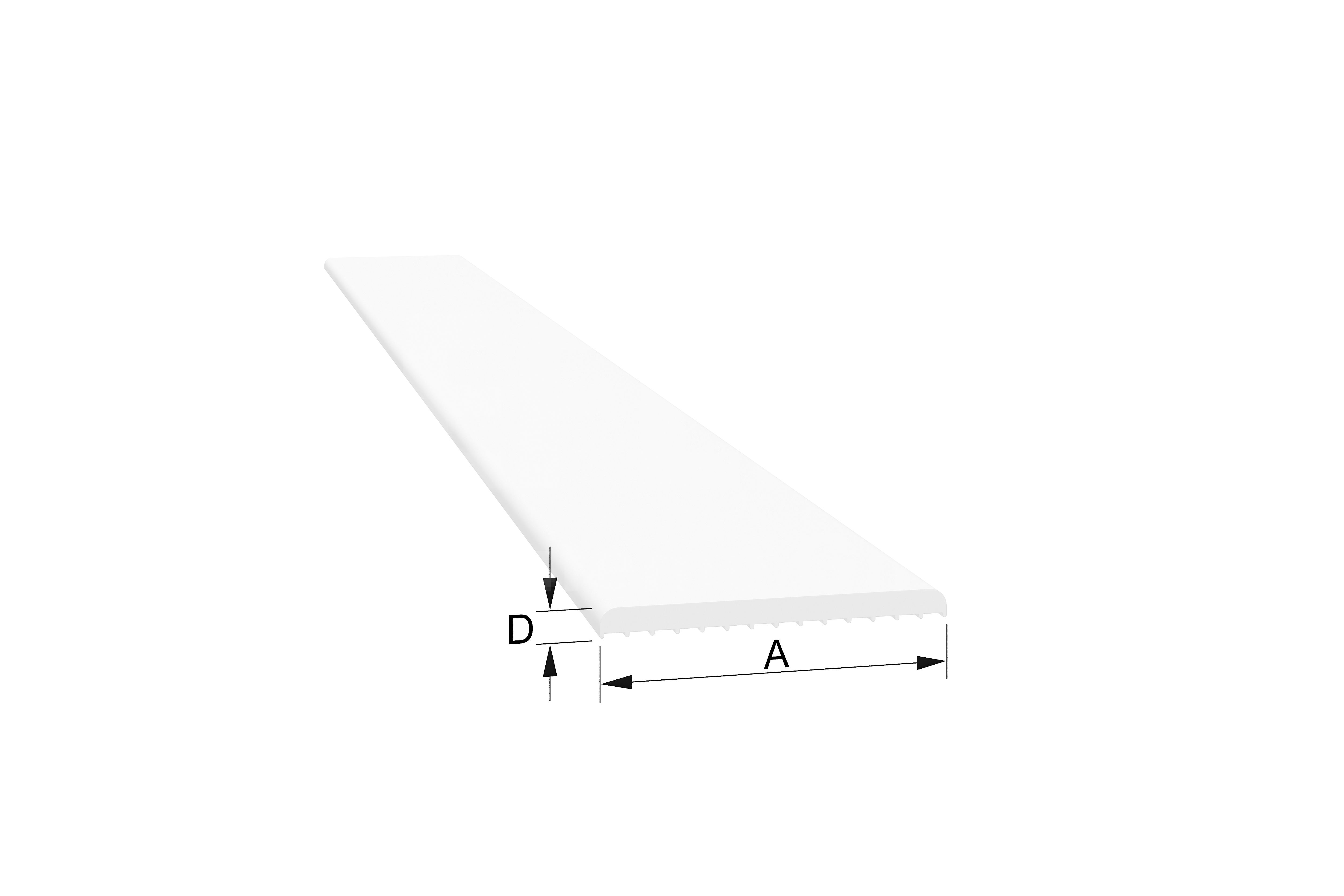 Deckleiste 10025 100x2,5 mm, 1-nasig