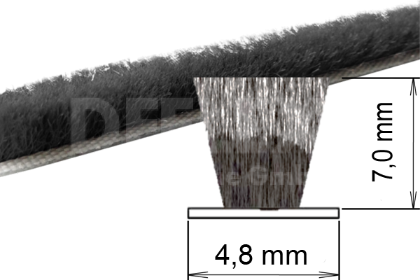 Bürstendichtung 4,8 x 7,0 mm Schwarz