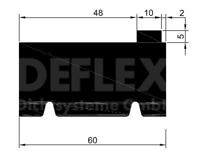 Dämmflex 100, base profile
suitable for Heroal W72
2350x60x30 mm