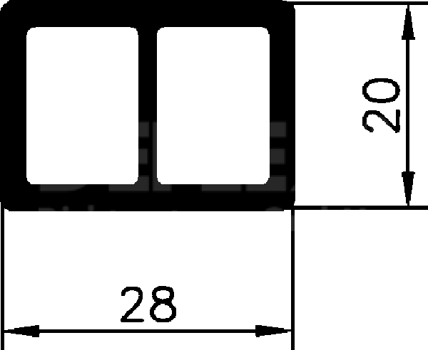 Fassadenanschlussprofil 2820 28 x 20 mm