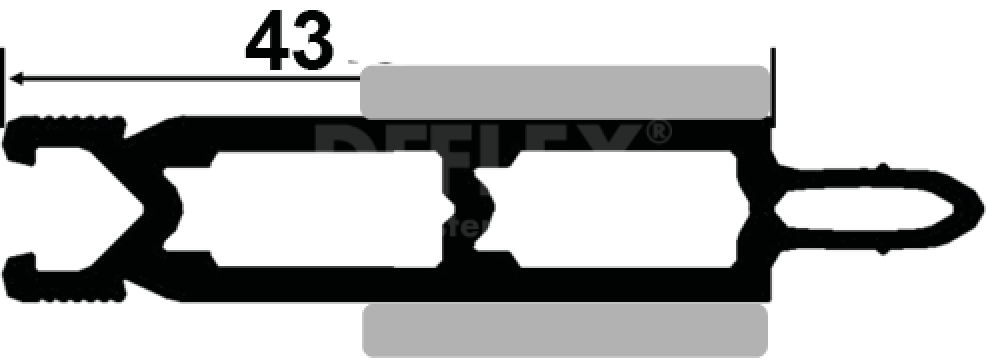 isolation profile 8764  43 mm
with both sides PE-foam -  43 mm