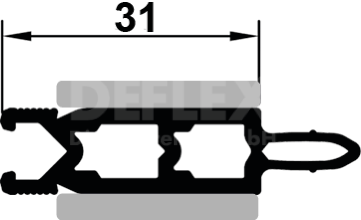 isolation profile 8762
with both sides PE-foam -  31 mm