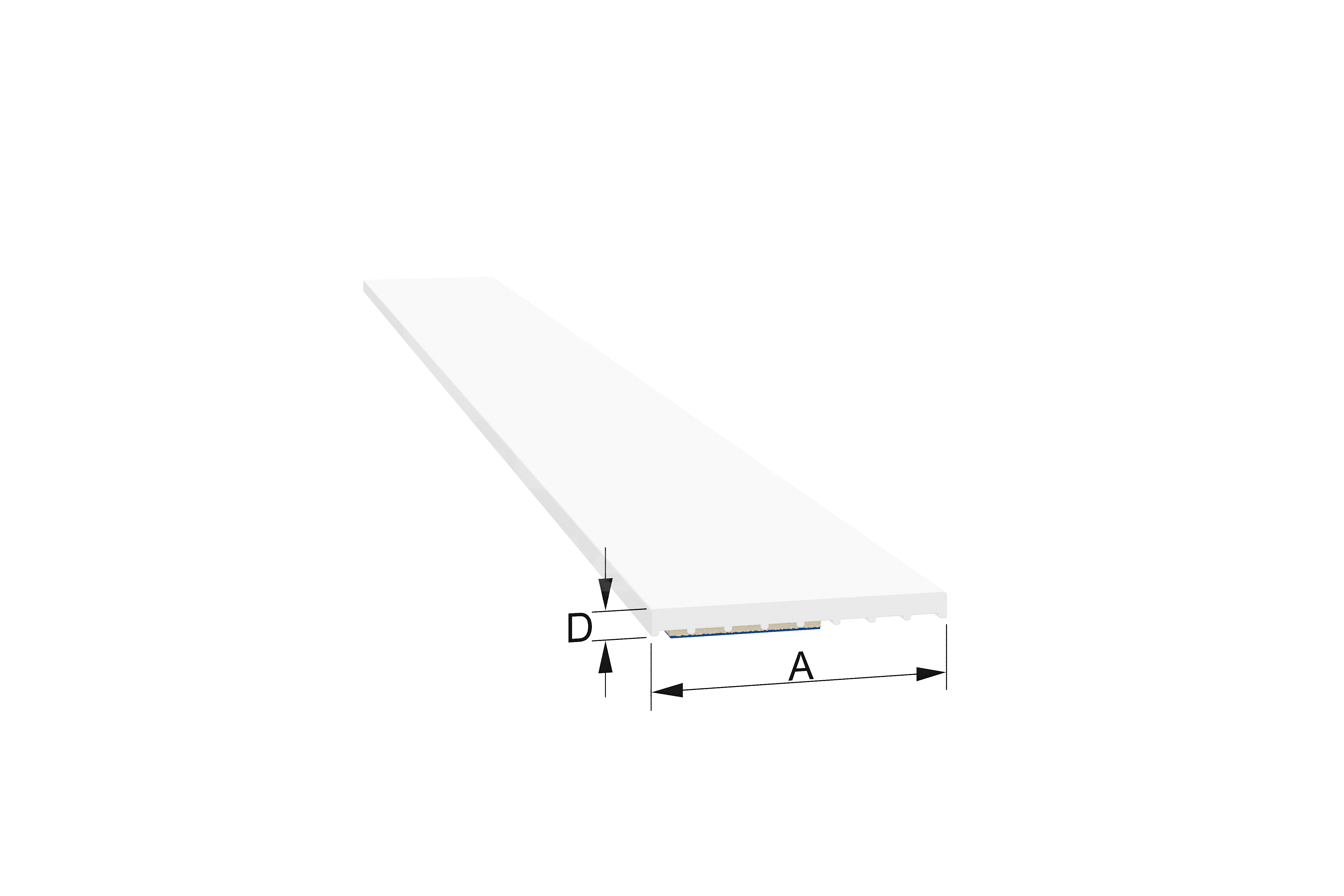 Deckleiste 2025 20x2,5 1-nasig, Weiss