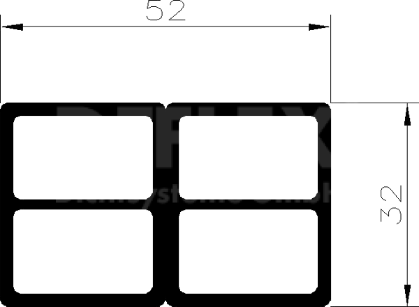 facade installation profile 5232 52 x 32 mm