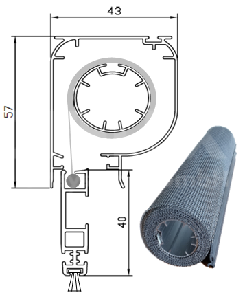 Rollokasten 3000-2 Dunkelbraun, Fiberglas Grau,
Auszugslänge: 1.600 mm