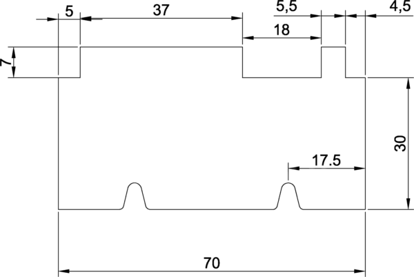 Dämmflex 100, Basisprofil passend zu Veka SL82 2350 x 70 x 30 mm