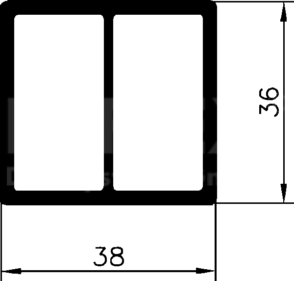 Fassadenanschlussprofil 3836 38 x 36 mm