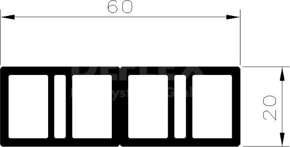 Fassadenanschlussprofil 6020 60 x 20 mm