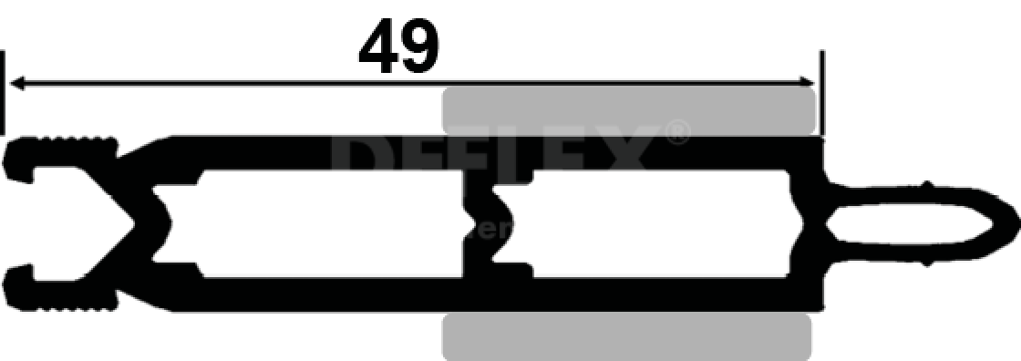 isolation profile 8765  49 mm
with both sides PE-foam -  49 mm