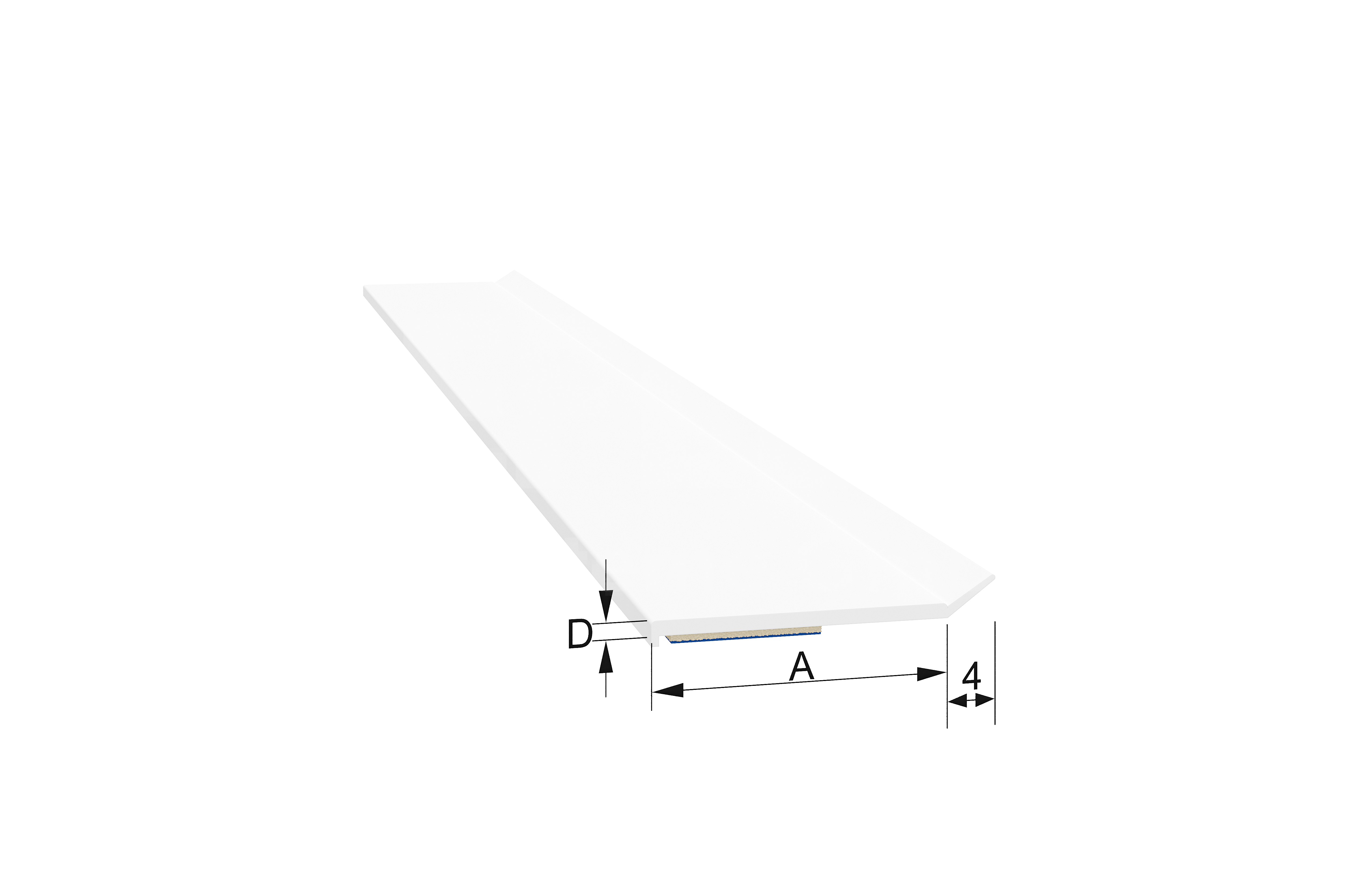 Deckleiste 4030 40 x 3,0 mm sk Schaum WL, 1-
nasig